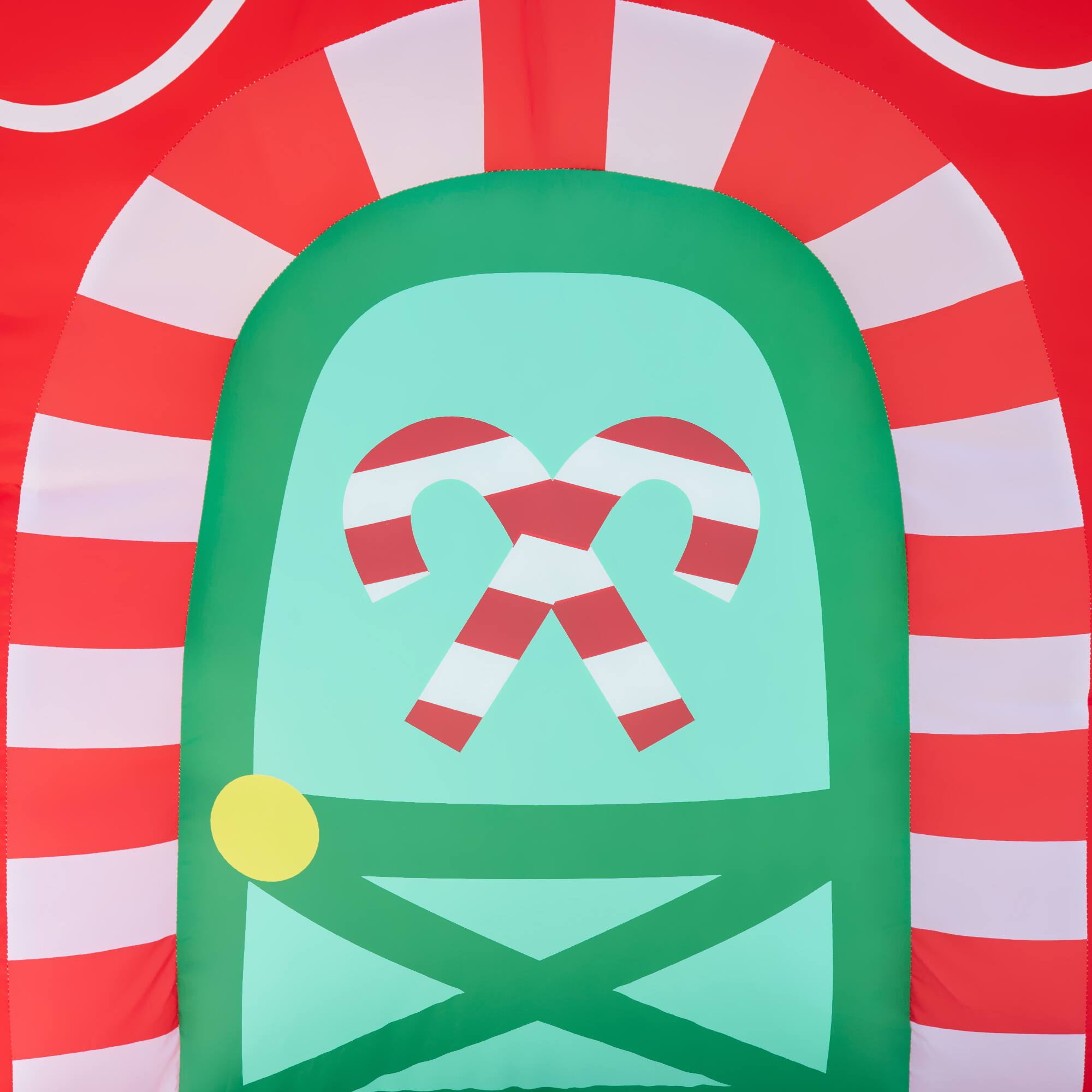 Alt View 8. Outsunny - 10ft Inflatable Candy Castle, Outdoor Blow-Up LED Yard Decor, Built-in Rotating Colorful Light - Red.