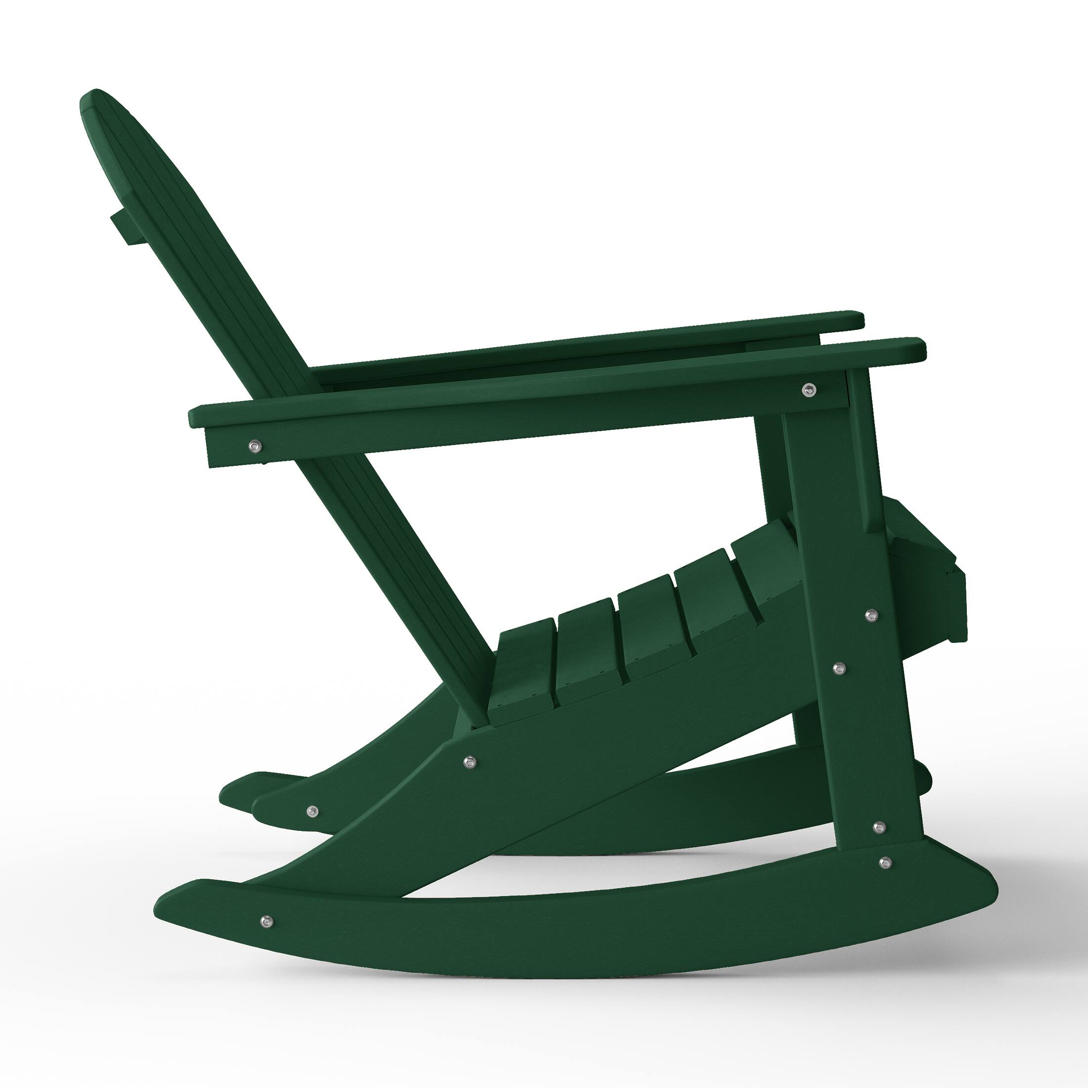Back. WestinTrends - WestinTrends Malibu Outdoor / Patio Poly Adirondack rocking chair - Dark Green.