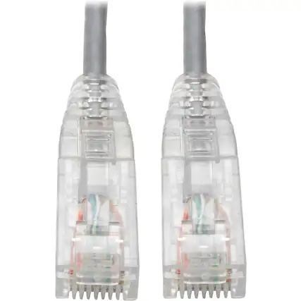 Front. Tripp Lite - Cat6 UTP Patch Cable (RJ45) - M/M, Gigabit, Snagless, Molded, Slim, Gray, 8 in..