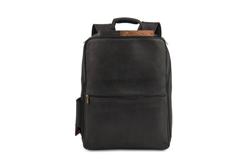 Alt View 1. Luxorro - Leather Backpack for men. Fits 17" Laptop - Black.