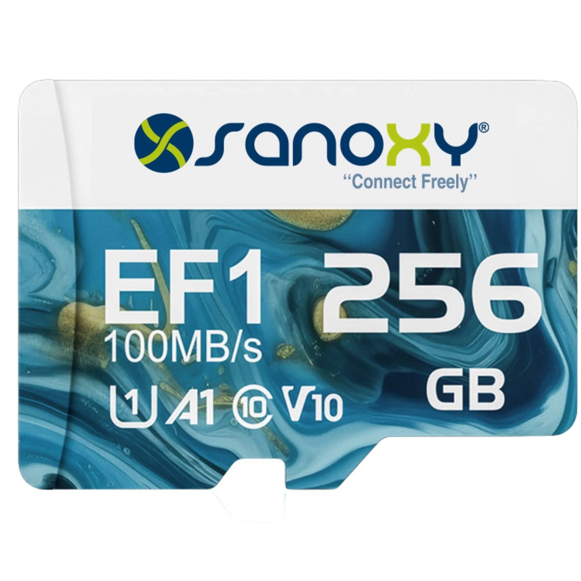 SanoxY  
"Connect Freely"  
EF1 256 GB  
100MB/s  
U1 A1 10 V10