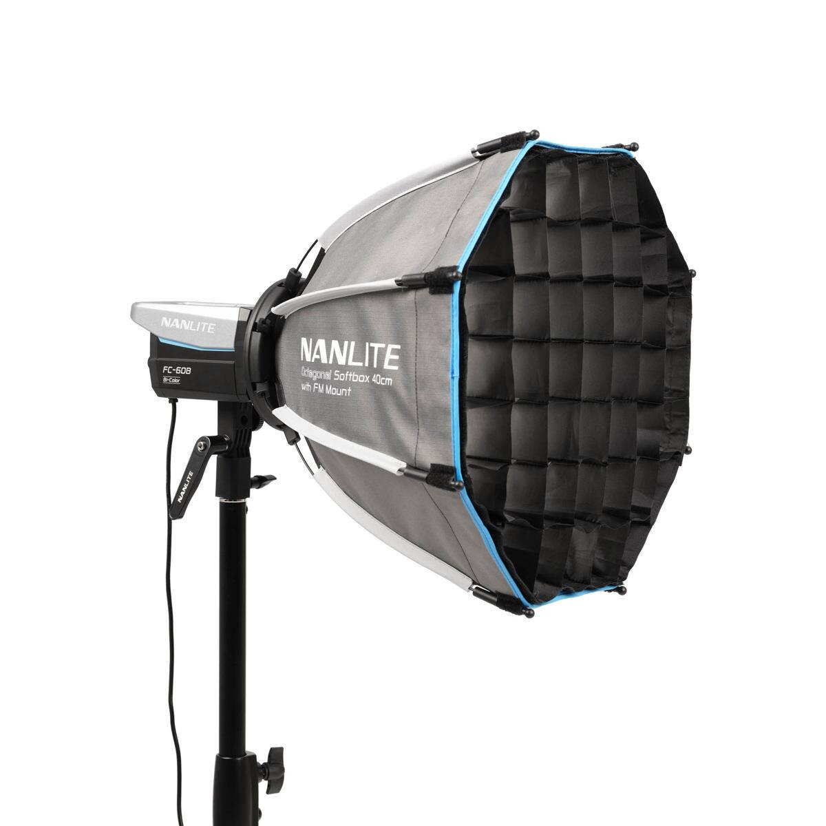 NANLITE FC-600  
NANLITE Octagonal Softbox 40cm with FM Mount