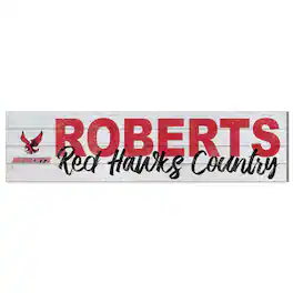 Jardine - Roberts Wesleyan Redhawks 10" x 40" Logo Sign - White
