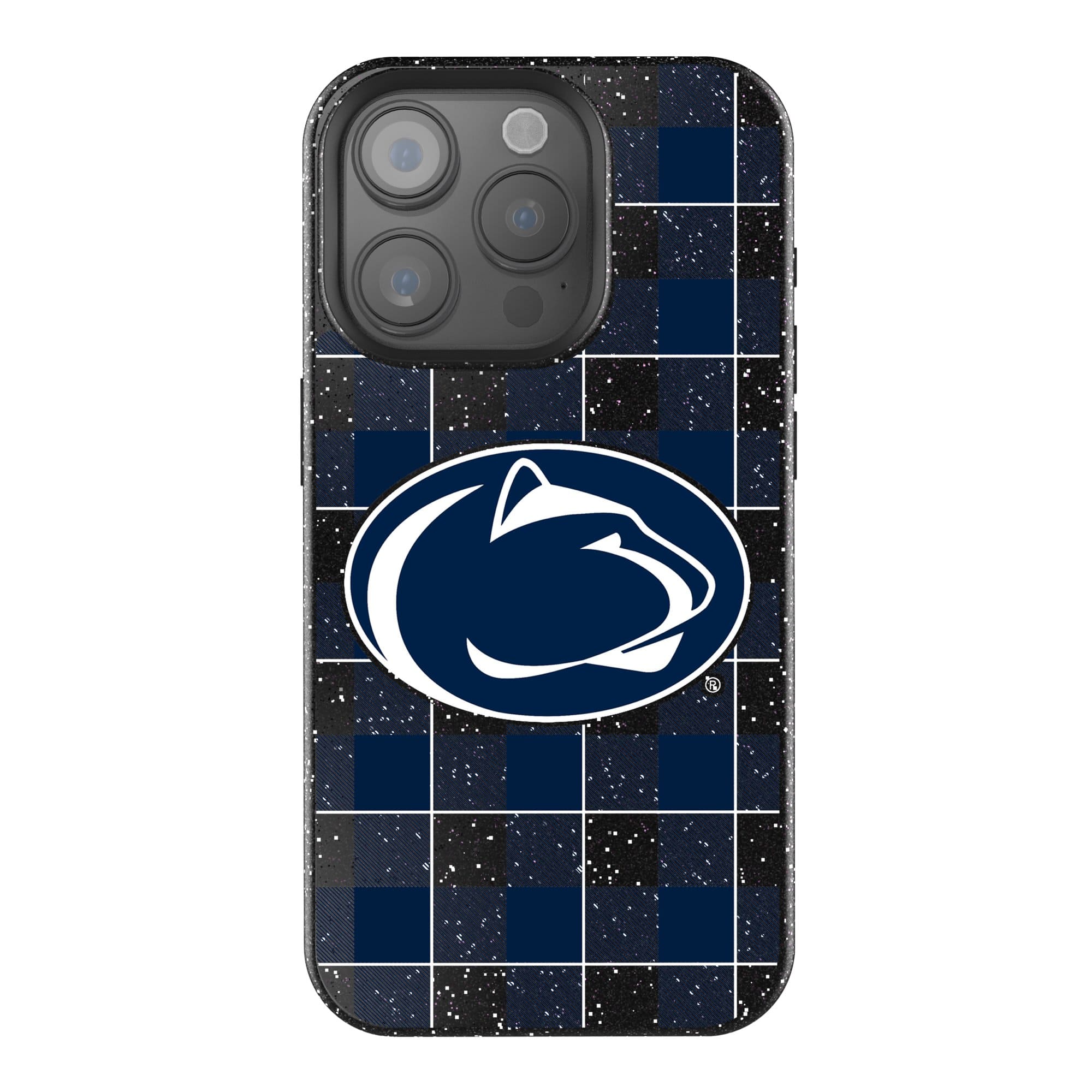 Photos - Case PENN Keyscaper - NCAA -  State Nittany Lions Plaid Bling iPhone  - 15 - Black 202142988 