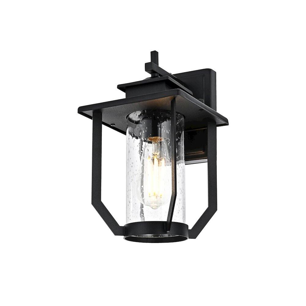 Left. Elegant Lighting - Sepviva 7 inch Outdoor Pendant in Black - Black.