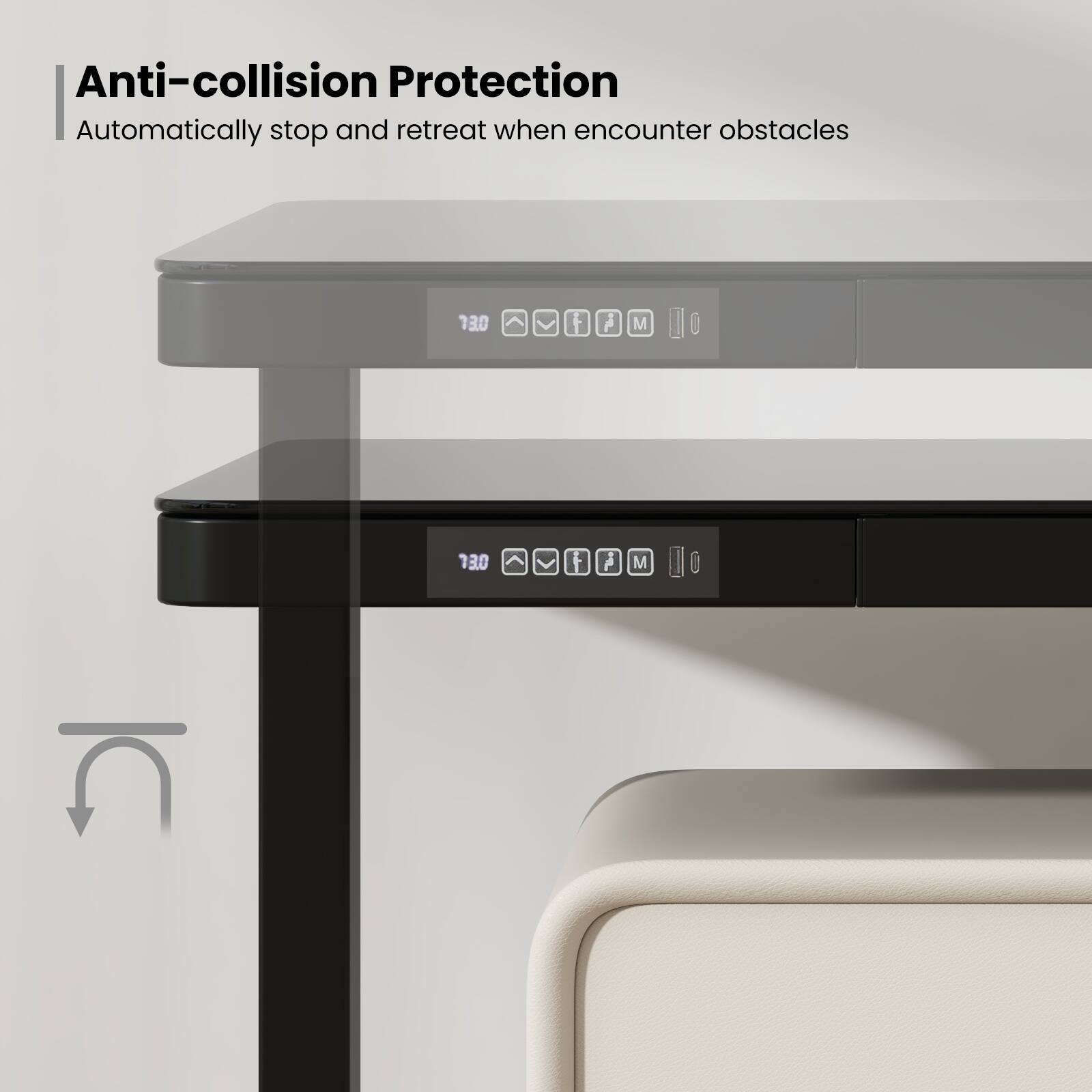 Anti-collision Protection Automatically stop and retreat when encounter obstacles 13.0 f a M 13.0 f M