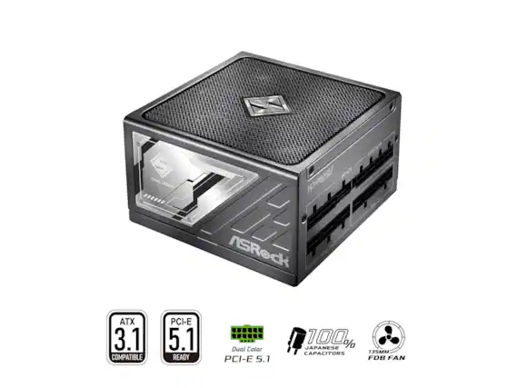 0 STEEL LEGENDS
1 ASRock
ATX 3.1 COMPATIBLE
PCI-E 5.1 READY
Dual Color PCI-E 5.1
100% JAPANESE CAPACITORS
135MM FDB FAN