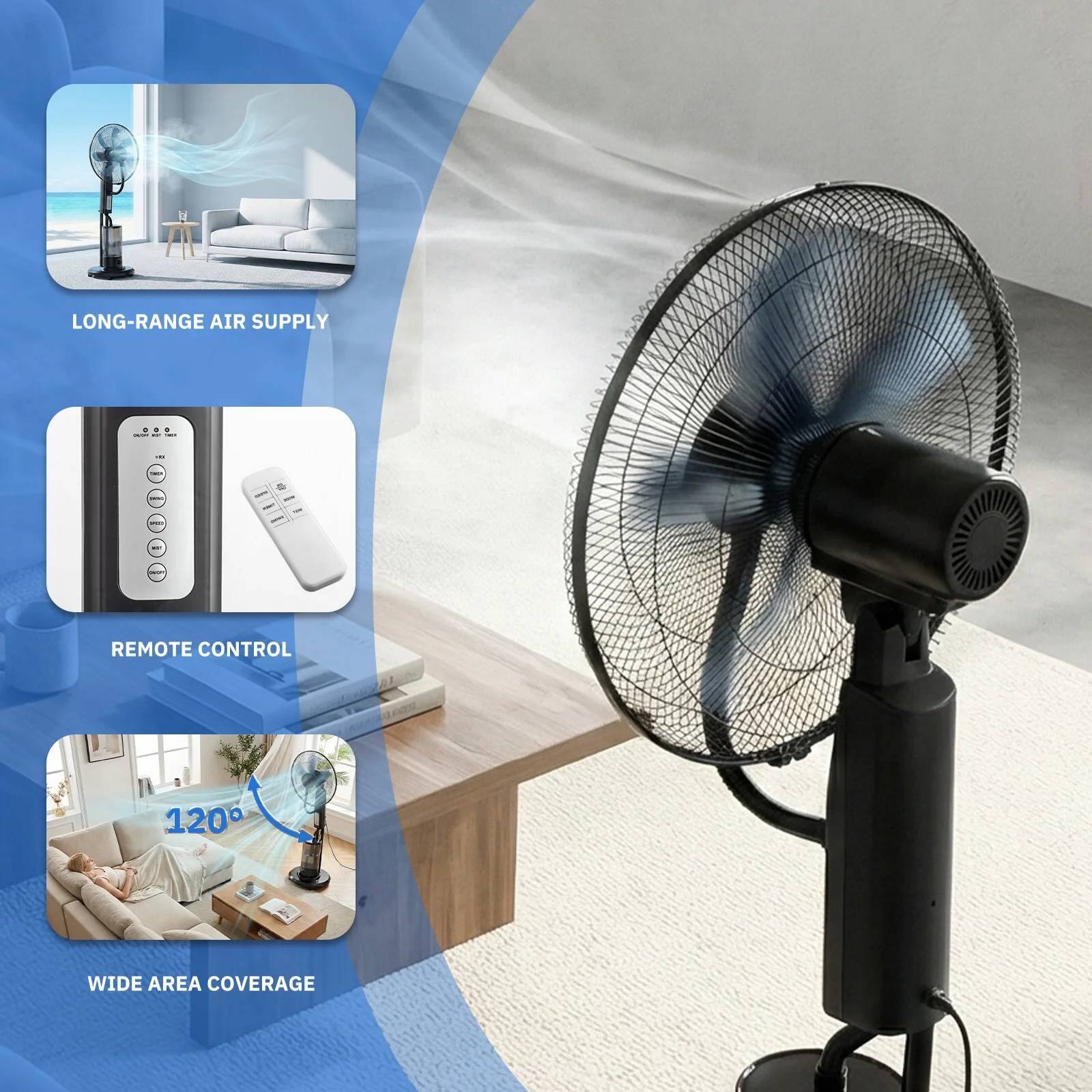 LONG-RANGE AIR SUPPLY  
REMOTE CONTROL  
120° WIDE AREA COVERAGE