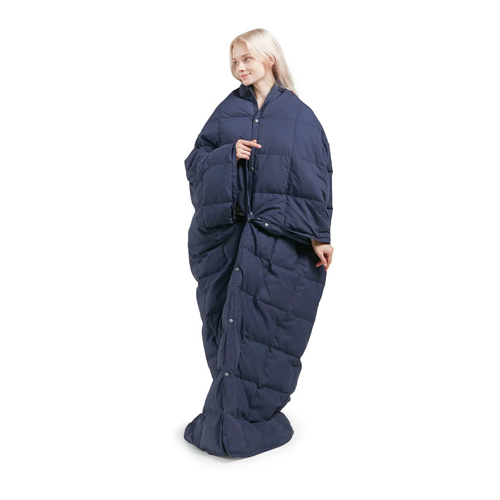 "MOOSOO - Wearable Blanket 62""x68"", Goose & Down Throw Blanket with Buttons, Classic Box Quilting for Camping, Travel - Blue" price history on PriceWatchPro