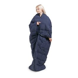 MOOSOO - Wearable Blanket 62"x68", Goose & Down Throw Blanket with Buttons, Classic Box Quilting for Camping, Travel - Blue