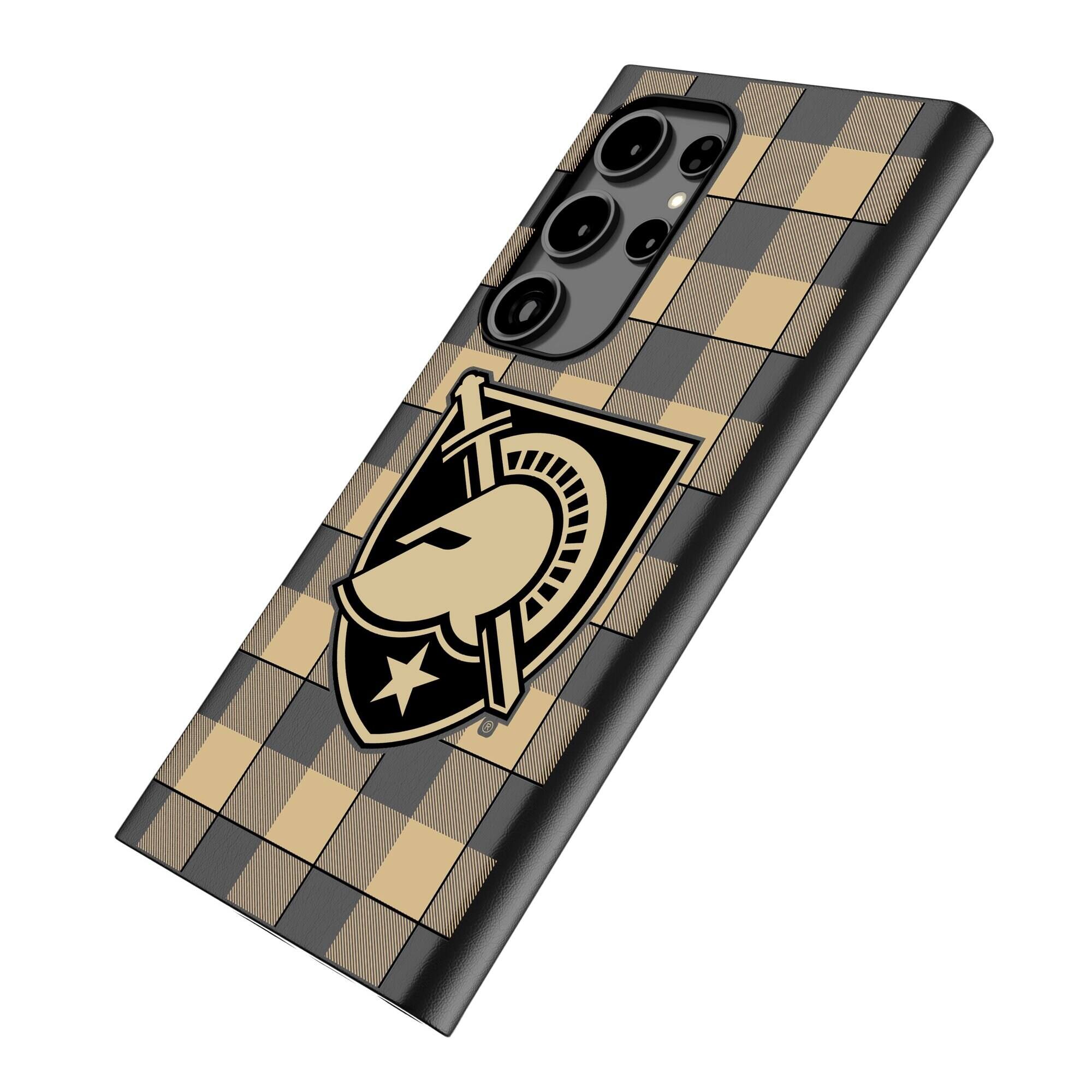 Alt View 1. Keyscaper - Army Black Knights Plaid Galaxy Magnetic Bump Case - S24 Ultra - Black.