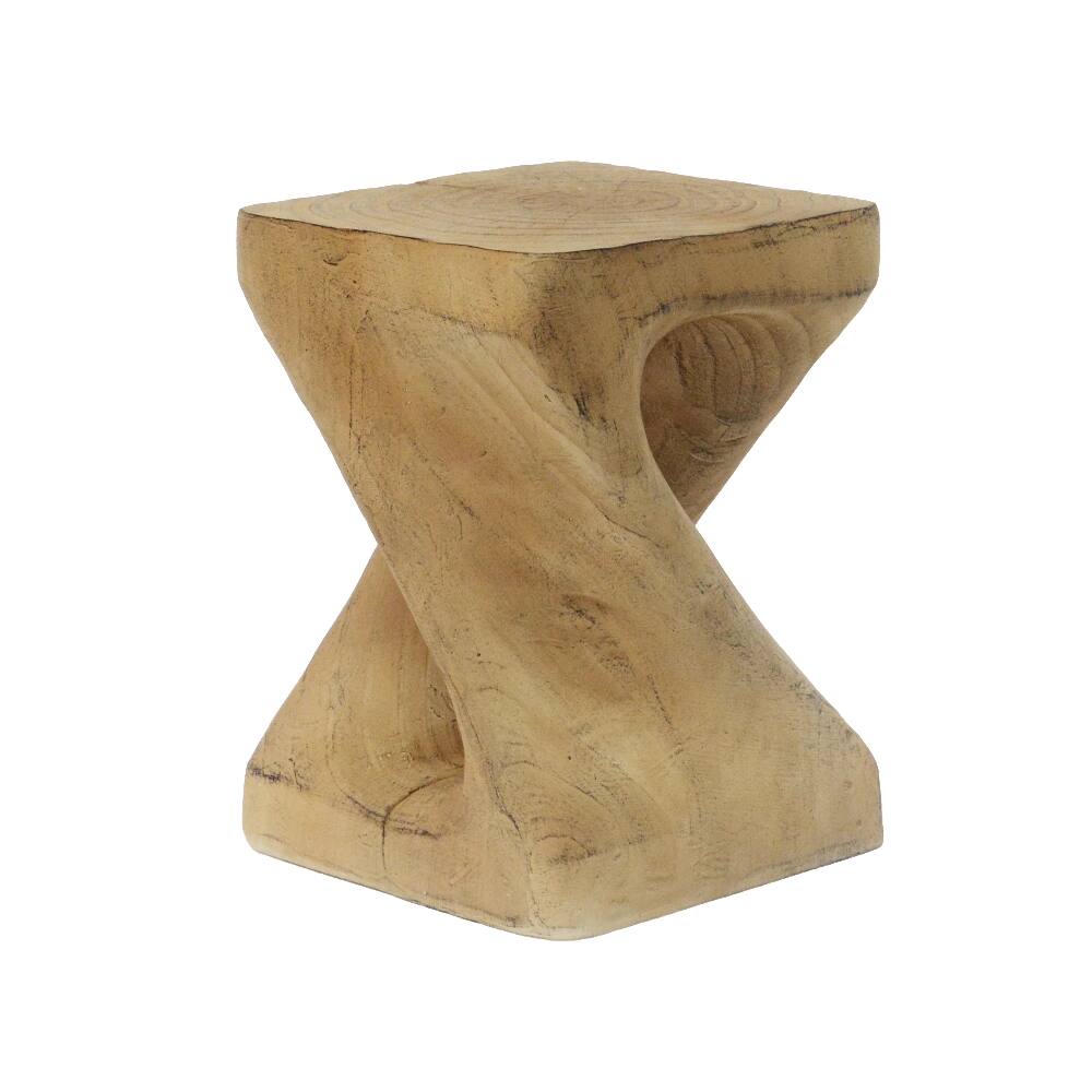 Alt View 2. Loheer - Loheer Twist Side Table MGO Wood Look Spiral End Table Natural - Natural.