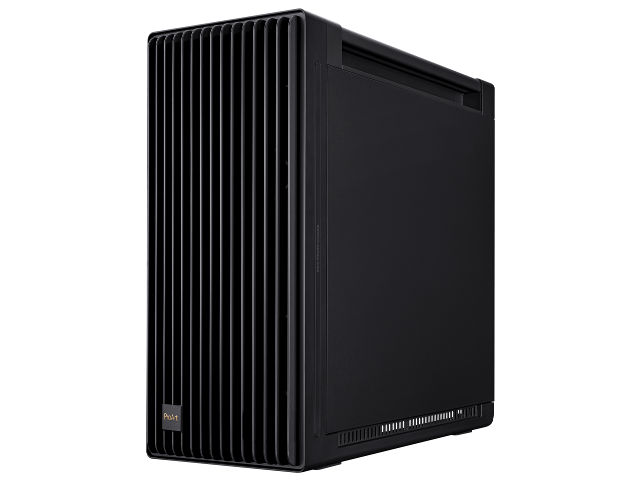 Alt View 2. ASUS - ASUS ProArt PA602 E-ATX Case, 420mm Rad, Dual 200mm Fans, Tool-Less PCIe & GPU Holder, USB-C I/O - Black.