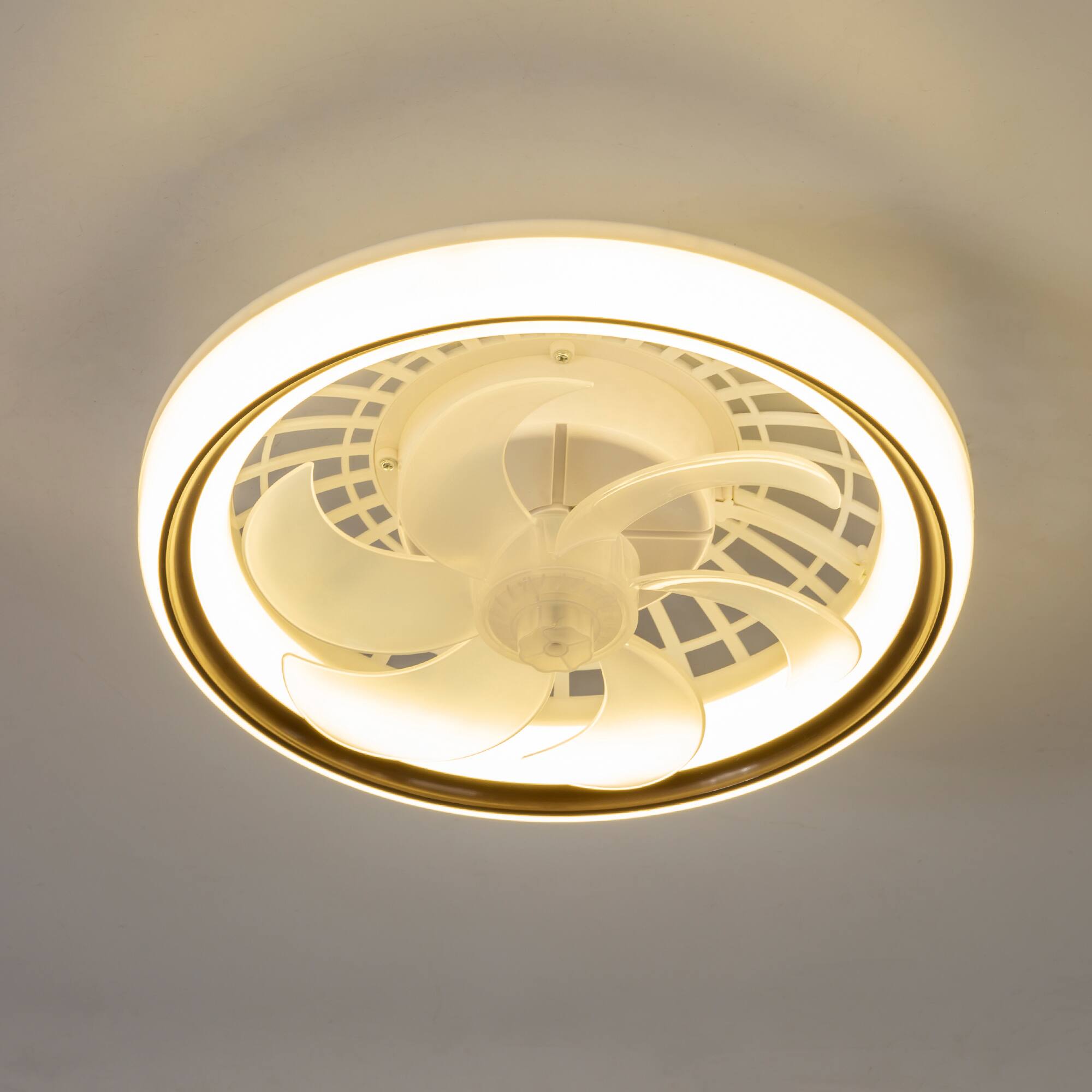 Alt View 5. Breezary - Breezary 13-Inch Multi-Directional Ceiling Fan, 3-Color Light, 7 ABS Blades, DC Motor, 6-Speed Remote & Memory Function - Matte White.