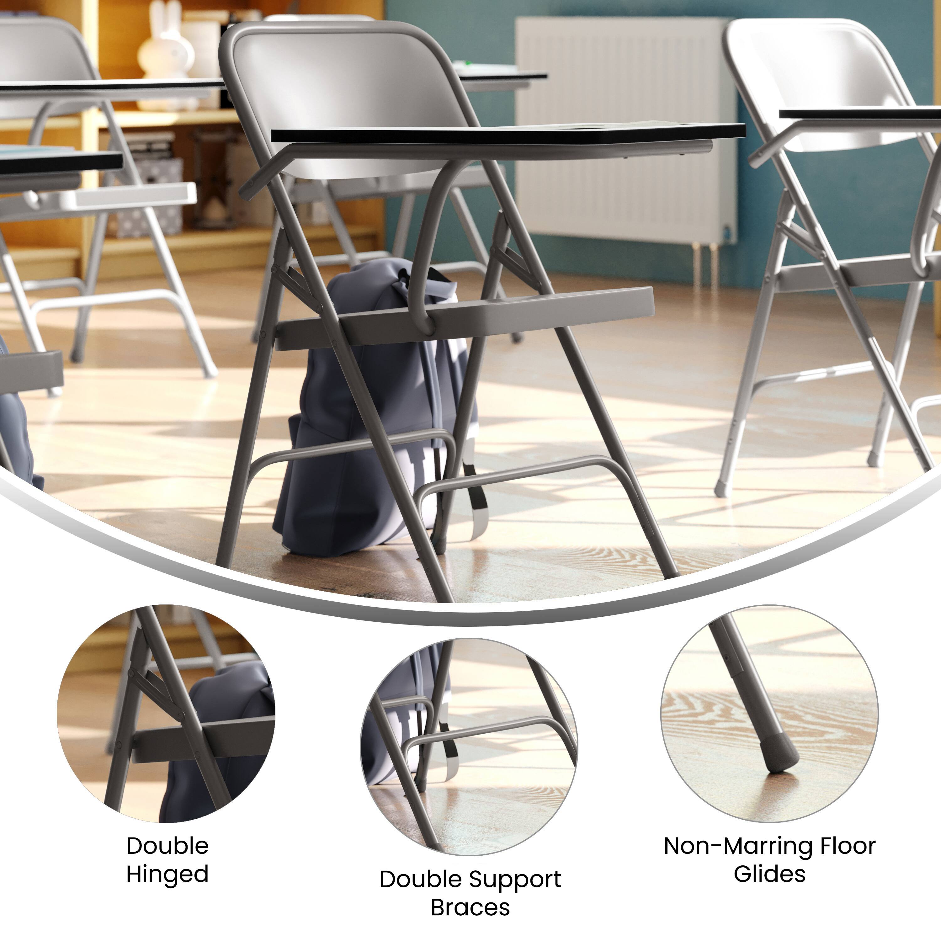 Double Hinged Double Support Braces Non-Marring Floor Glides
