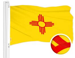 G128 - New Mexico State Flag, 4 x 6 FT Embroidered 300D Polyester with Brass Grommets - Assorted Colors