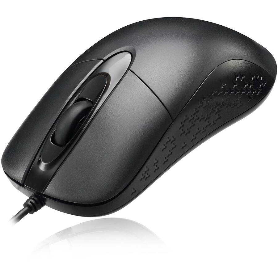Alt View 5. Adesso - Adesso iMouse W4 Waterproof Antimicrobial Optical Mouse - Optical - Cable - Black - USB - 1000 dpi - Scroll Wheel - 3 Bu - Black.
