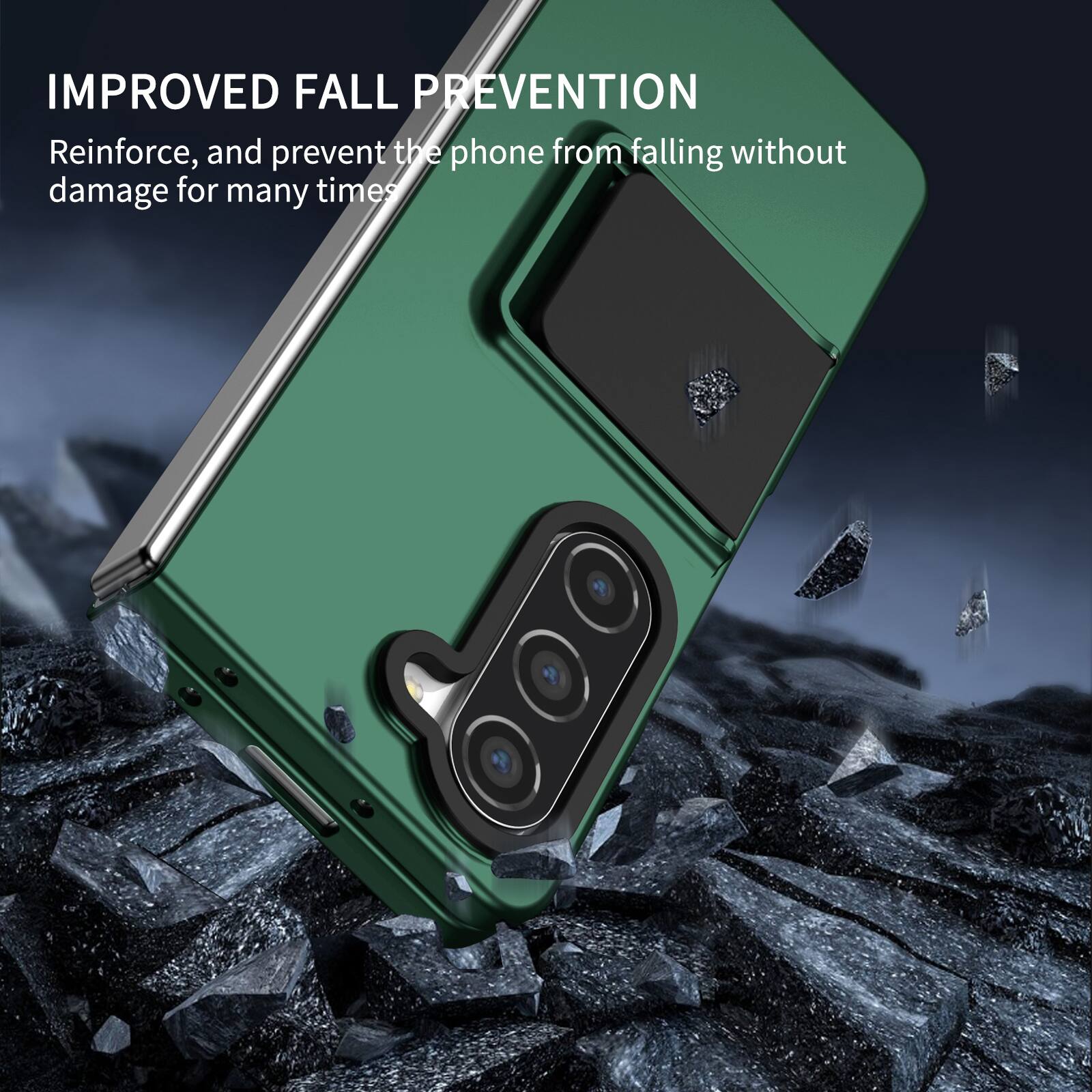 IMPROVED FALL PREVENTION

Reinforce, and prevent the phone from falling without damage for many times
