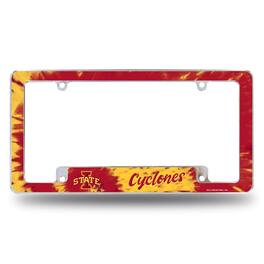 Rico Industries - Iowa State Cyclones Chrome Metal License Plate Frame with Bold Tie Dye Design - Multi