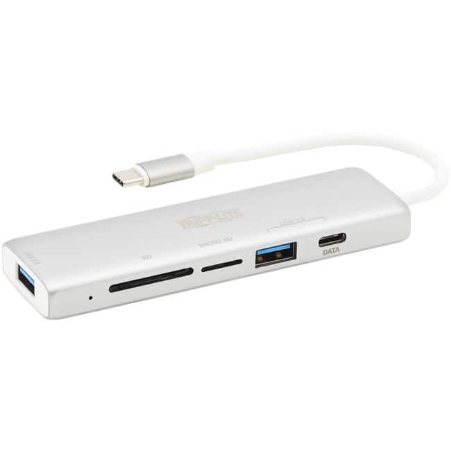 Eaton Tripp Lite Series USB-C Multiport Adapter, USB 3.x (5Gbps), USB-A/C Hub Ports, Card Reader, USB 3.1 Type - Silver