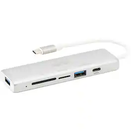Eaton Tripp Lite Series USB-C Multiport Adapter, USB 3.x (5Gbps), USB-A/C Hub Ports, Card Reader, USB 3.1 Type - Silver
