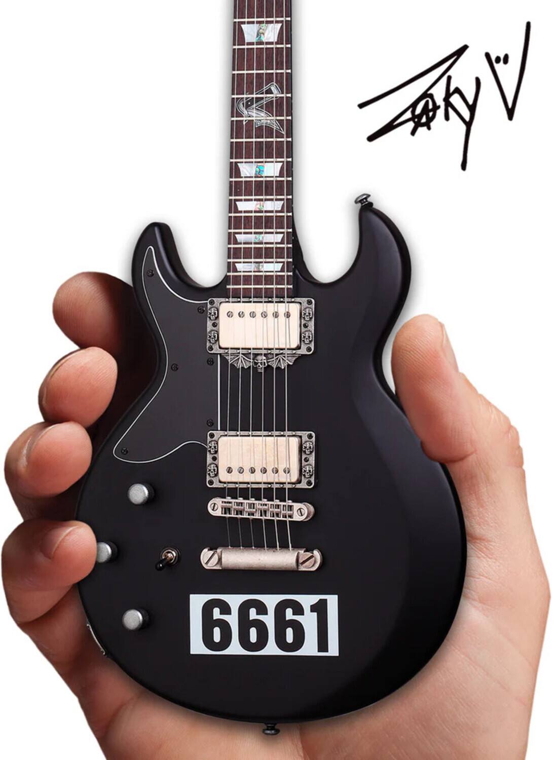 Alt View 2. Axe Heaven - Avenged Sevenfold - Axe Heaven Zacky Vengeance Satin Schecter Black 6661 Mini Guitar ZV-524   - Collectibles - Multicolor.