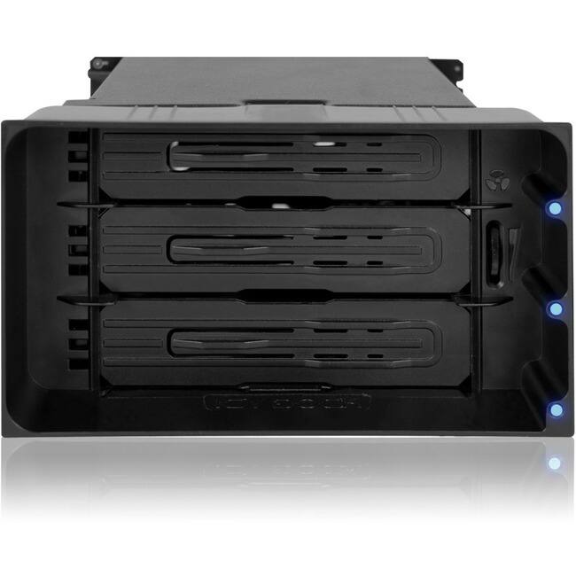 Icy Dock - FlexiDOCK MB830SP-B Drive Enclosure for 5.25" - Serial ATA/600 Host Interface Internal - Black - Hot Swappable