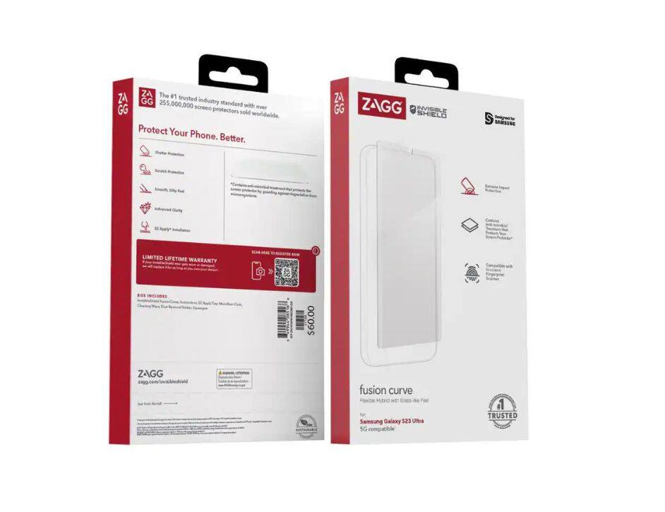 ZAGG - Invisible Shield Fusion Curve Screen Protector - Samsung Galaxy S23 Ultra - Clear