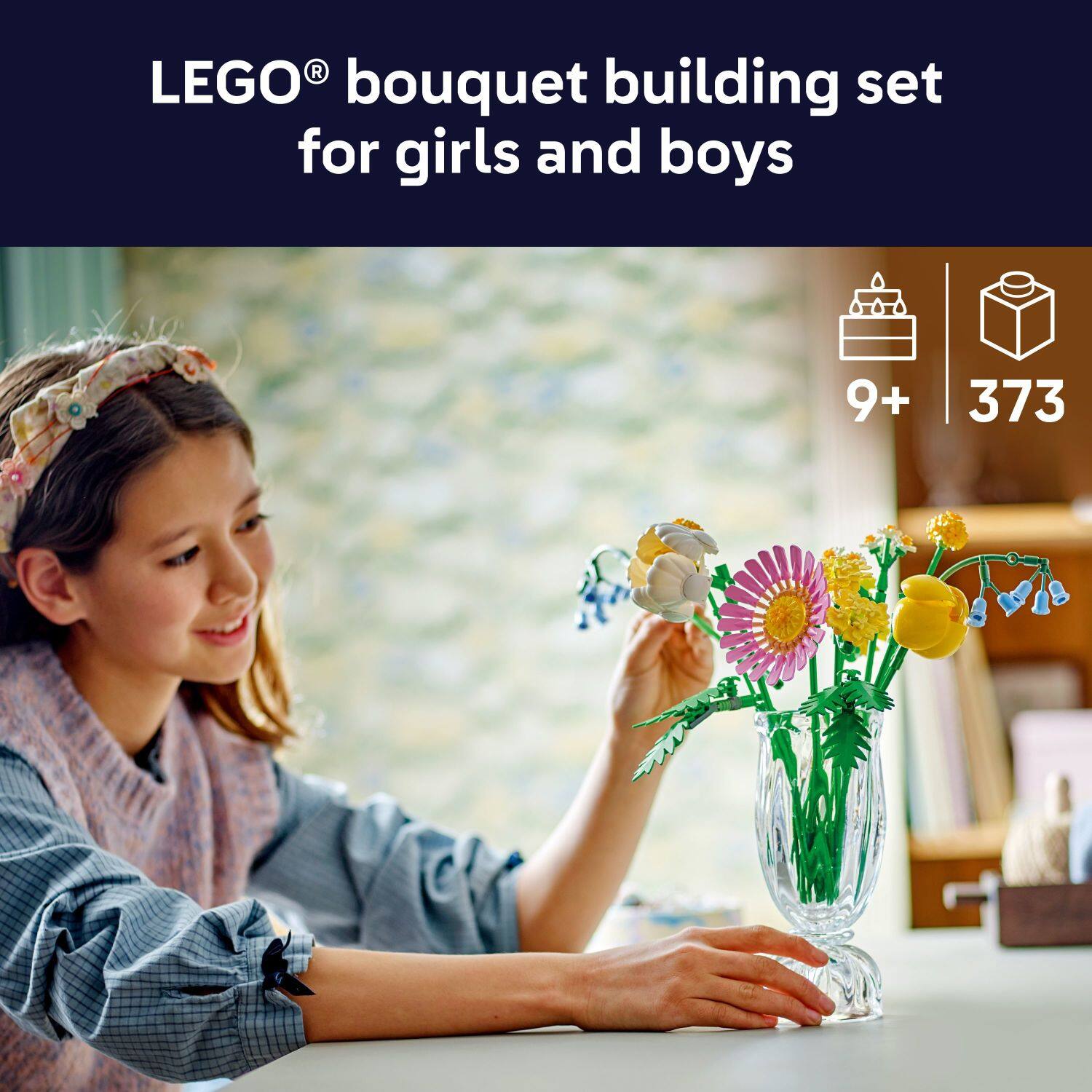 LEGO® bouquet building set for girls and boys  
9+  
373