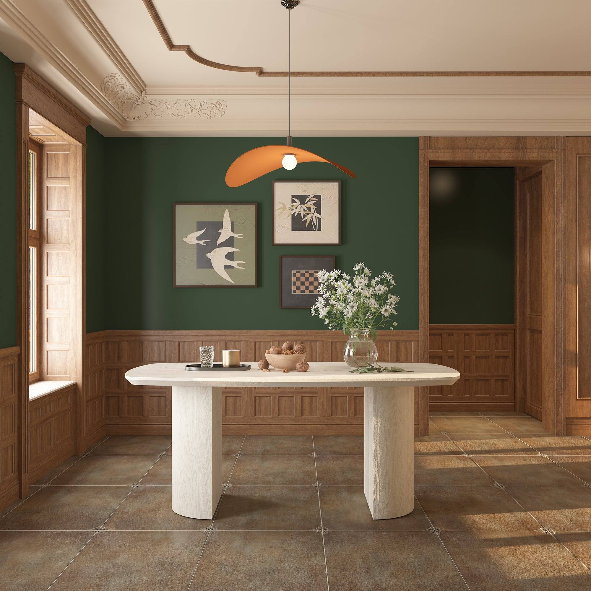 Alt View 10. Boyel Living - White Wood 70.87 Inch Trestle Dining Table Seats 6 Modern Rectangular MDF Table - White.