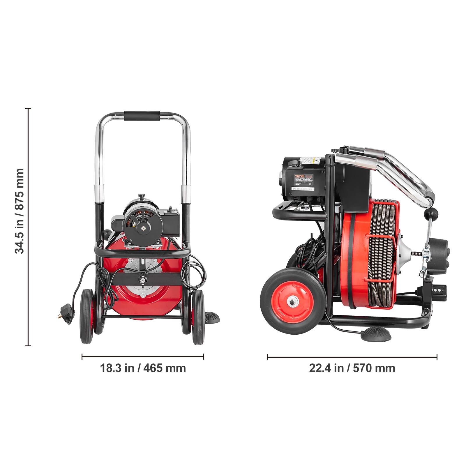34.5 in / 875 mm
18.3 in / 465 mm
22.4 in / 570 mm