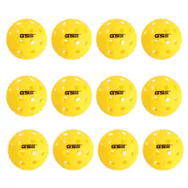 GSE Games & Sports Expert - 12-Pack of Outdoor Pickleball Balls Set, USAPA Standard 40 Holes Pickle Balls - Yellow