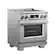 Left. Forno Appliances - Maximus 4.32 Cu. Ft. Freestanding Electric Induction Range with Air Fryer - Stainless Steel.