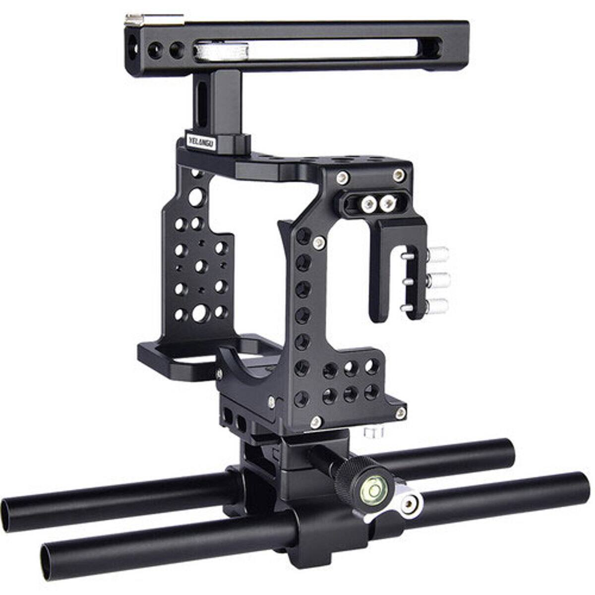 Front. YELANGU - YELANGU CA7 Camera Cage Kit w/Top Handle Grip Stabilizer for Sony A7 Camera.