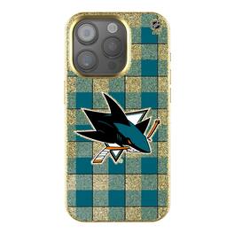 Keyscaper - NHL - San Jose Sharks Plaid Bling iPhone Case - 14 - Multicolor