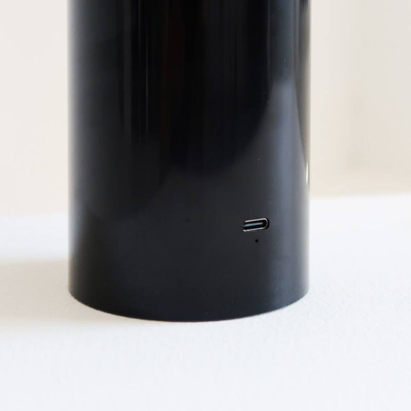 Alt View 4. Brightech - Celia LED Modern Industrial Round Dome Dimmable Cordless Portable Rechargeable Bedside Nightstand Desk Lamp - Glossy Black.