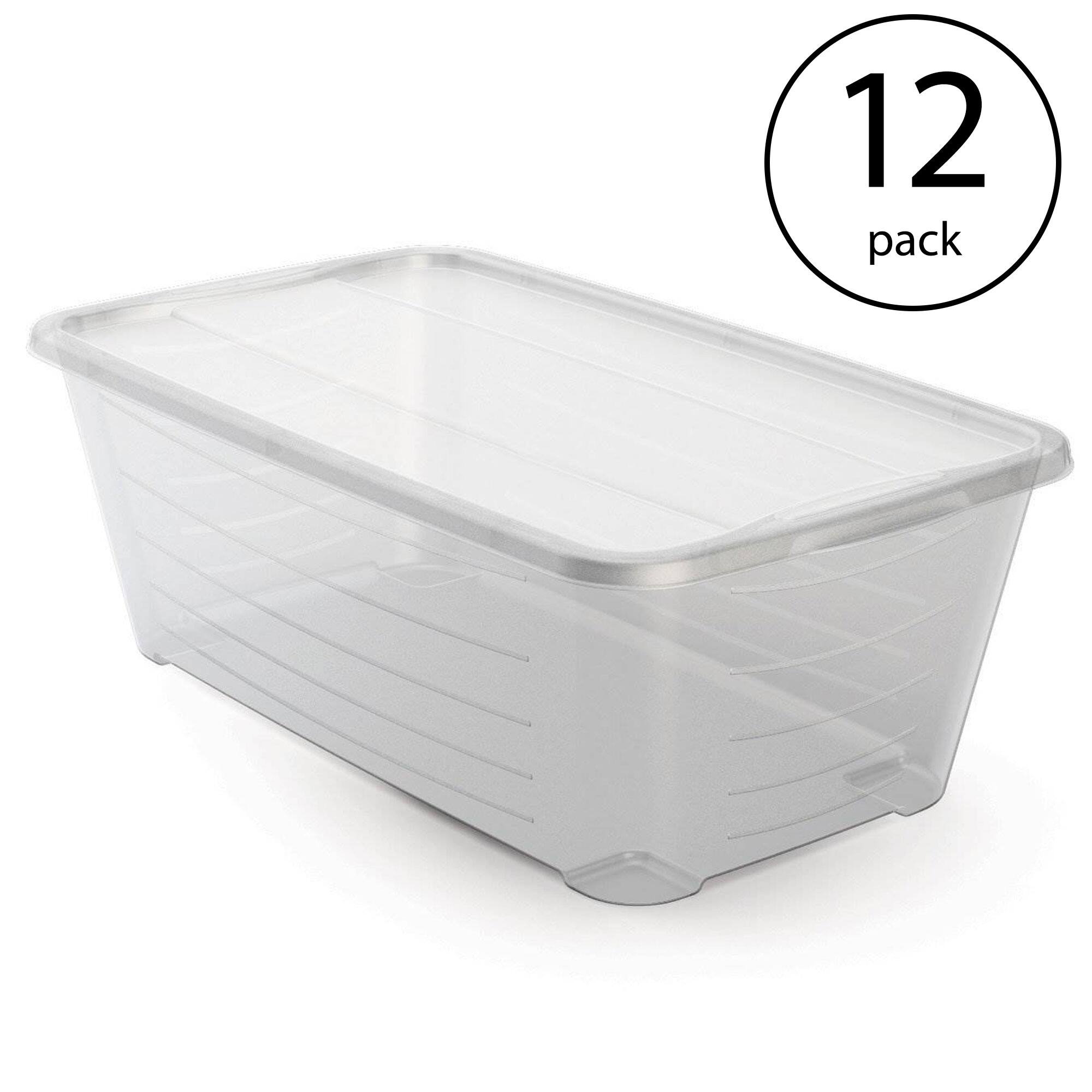 Alt View 1. Life Story - Life Story 6 Qt Rectangular Clear Plastic Protective Storage Shoe Box, 12 Pack.