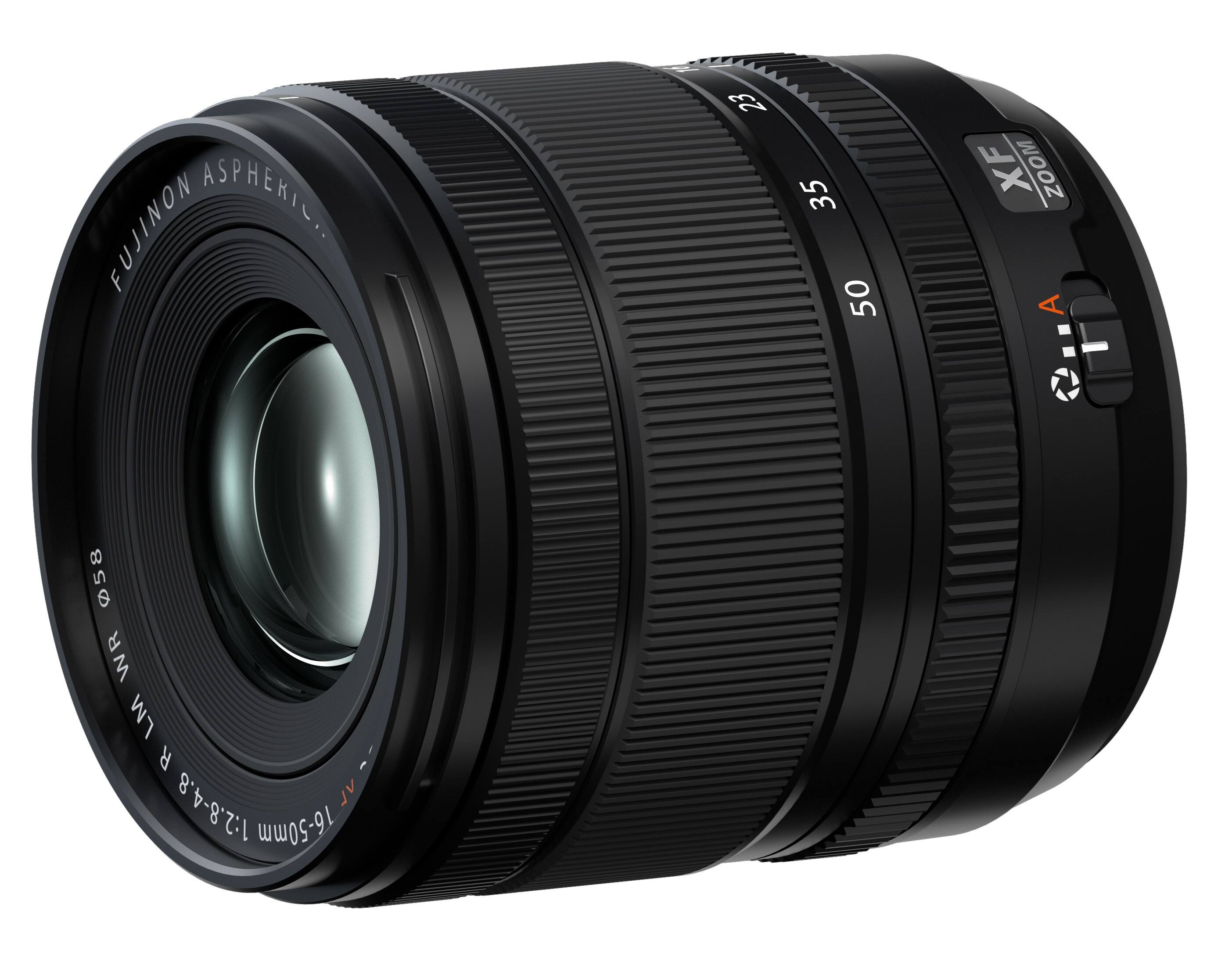 The image features a large lens, which is a Fujinon Asphetric lens. The lens is designed for a zoom camera and has a focal length of 16-50mm. The lens is made with a 1:2.8-4.8 aperture, making it suitable for various lighting conditions. The lens is also equipped with a weather-resistant feature, making it suitable for outdoor use.