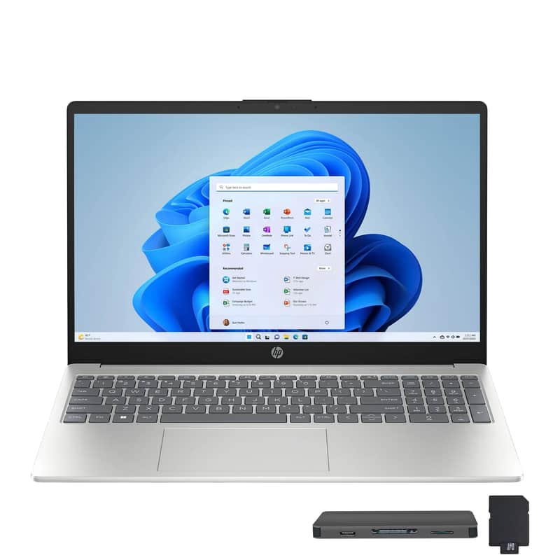 HP - 15.6" HD Laptop,Intel Core i3 N305,8GBRAM,128GB UFS+160GB Docking Station,Intel UHD Graphics,Wi-Fi 6,Win 11 - Silver