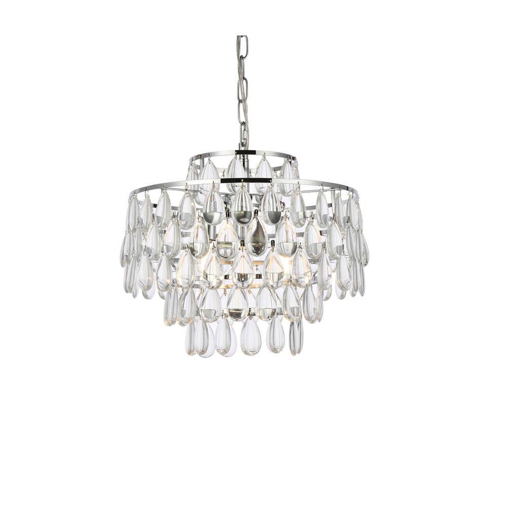 Angle. Elegant Lighting - Mila 16 inch pendant in chrome - Chrome.