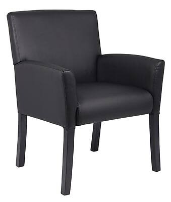 Front. Boss Office Products - Office Products Vinyl Guest Chair - Black.