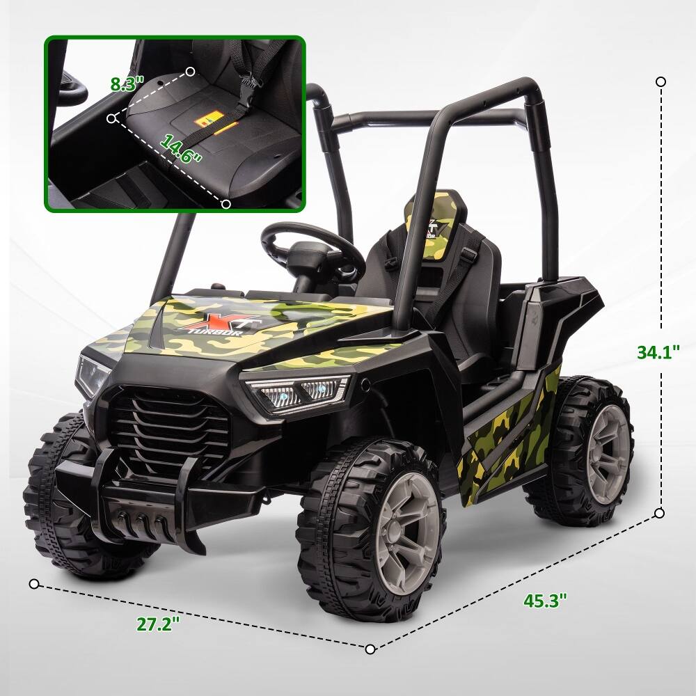 Loheer 12V Kids Electric Car Ride On Truck with Remote Control Soft ...