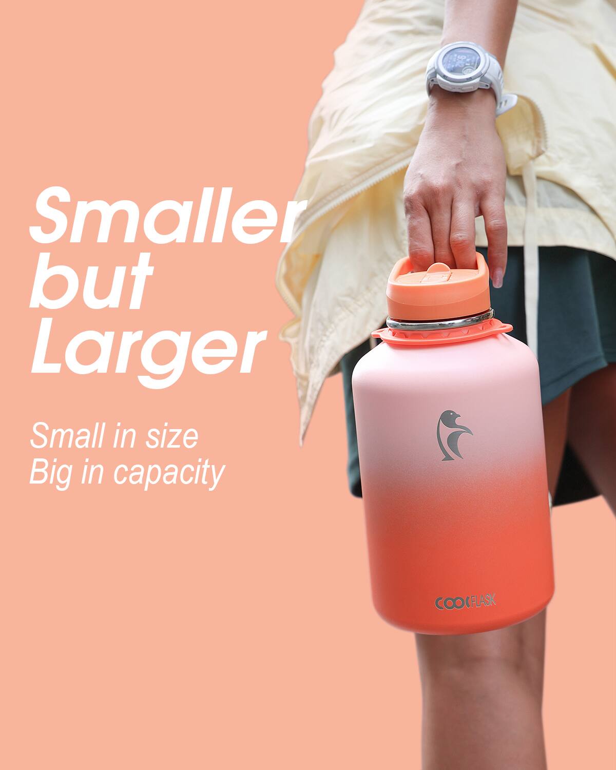 Smaller but Larger  
Small in size  
Big in capacity  
COOKFLASK
