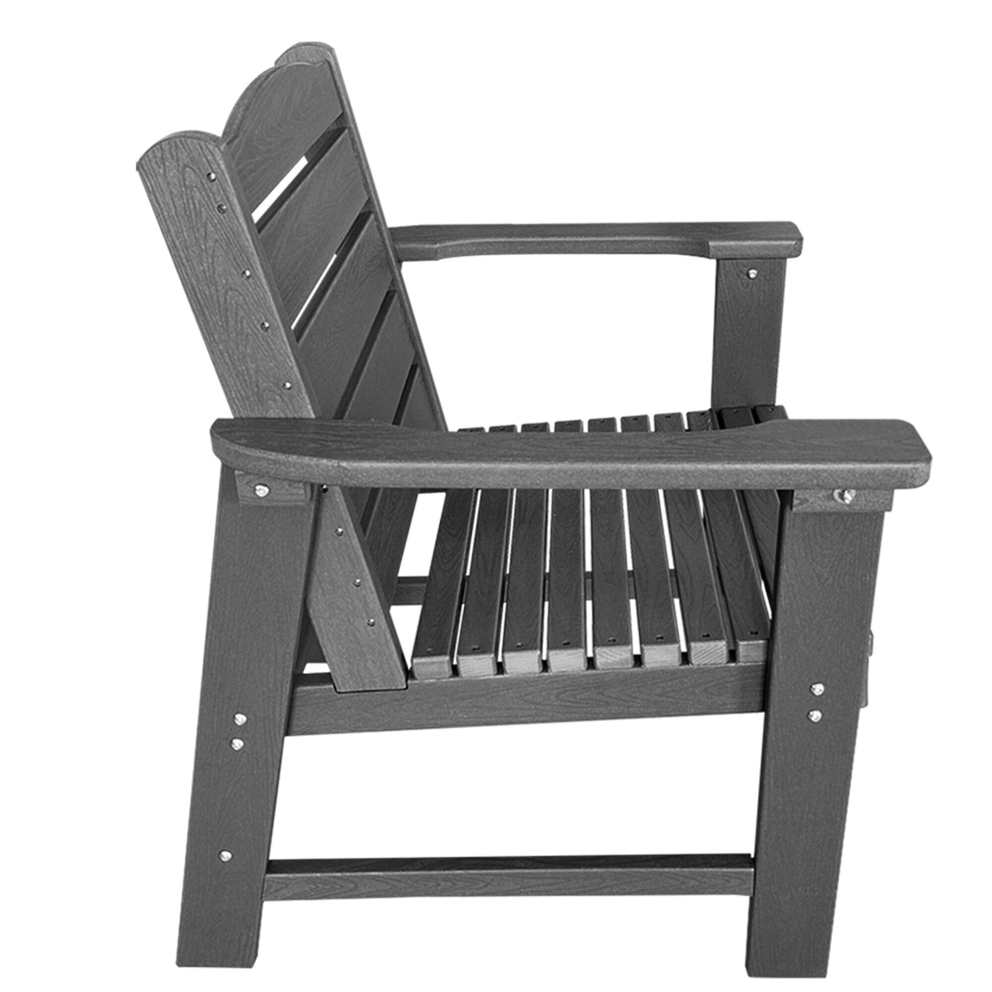 Alt View 8. Fortune Candy - Modern HDPE Patio Dining Set, 7-Piece Poly Lumber Table & Chairs with Umbrella Hole, Weather-Resistant for Yard & Lawn - Gray.