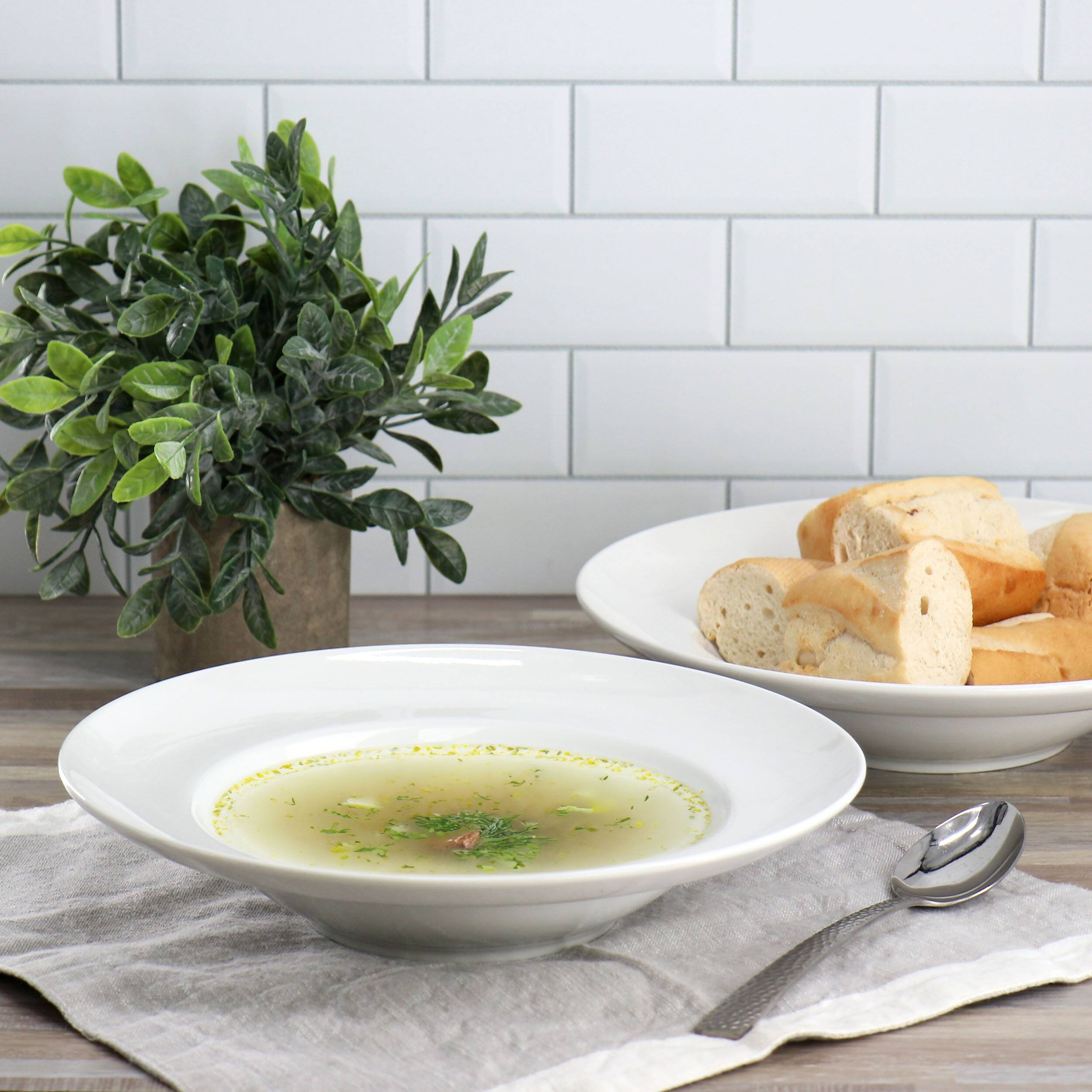 Alt View 4. Gibson - Gibson Home Great Essentials 2 Piece Fine Ceramic 20oz Entree Bowl Set in White - White.