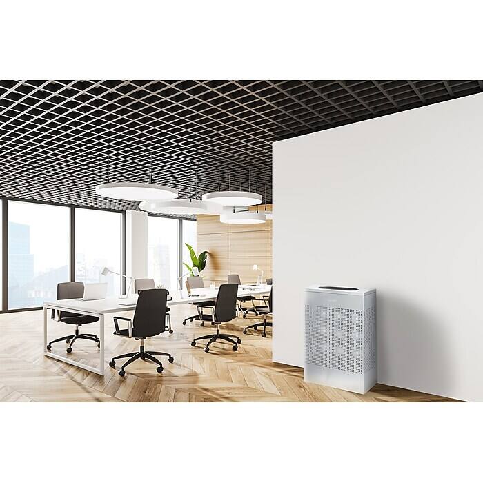 Alt View 4. Alpine Industries - 13 Gallon Stainless Steel Square Perforated Trash Can - Silver.