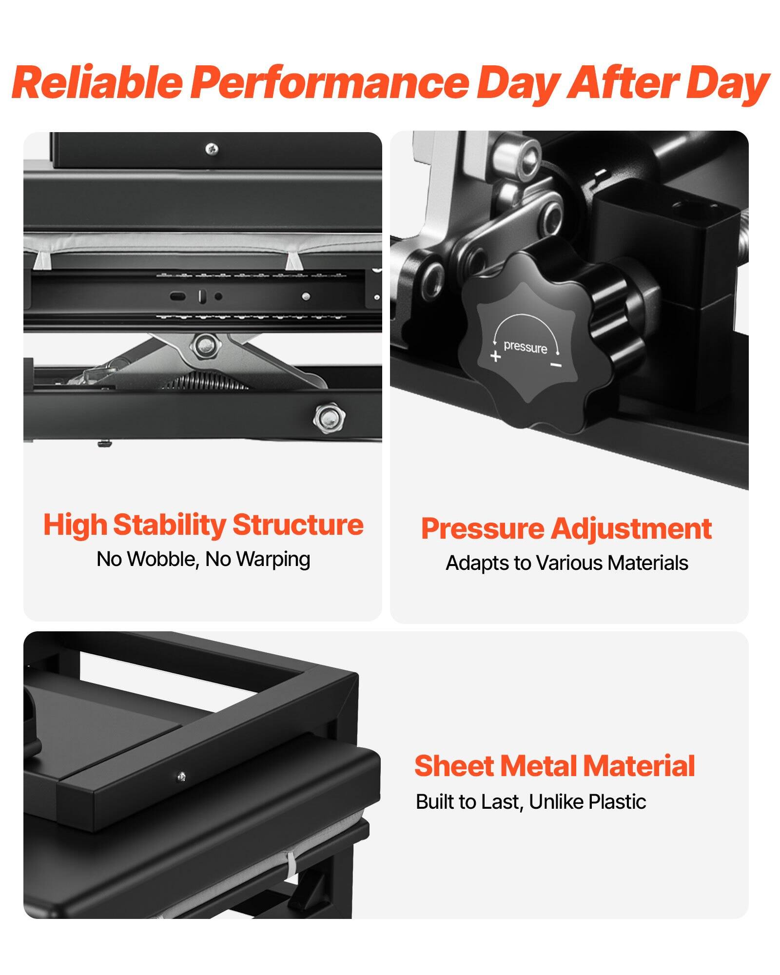 Reliable Performance Day After Day

High Stability Structure
No Wobble, No Warping

Pressure Adjustment
Adapts to Various Materials

Sheet Metal Material
Built to Last, Unlike Plastic