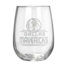Great American Products - Dallas Mavericks Etched 17oz. Rally Cry Stemless Wine Glass - Multicolor