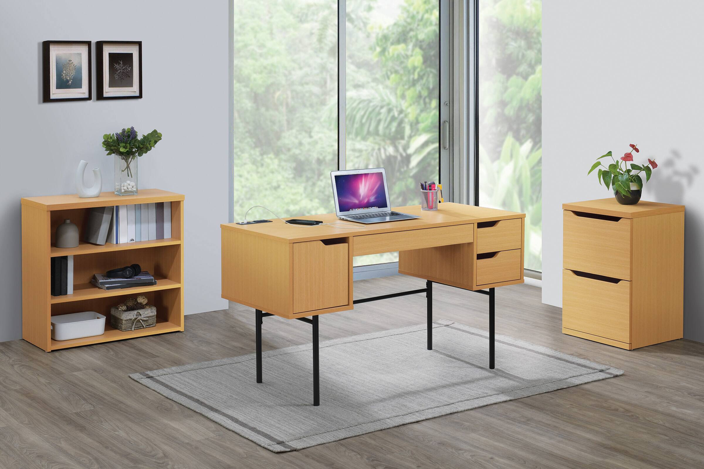 Alt View 14. OSP Home Furnishings - Denmark Executive Desk - Natural.