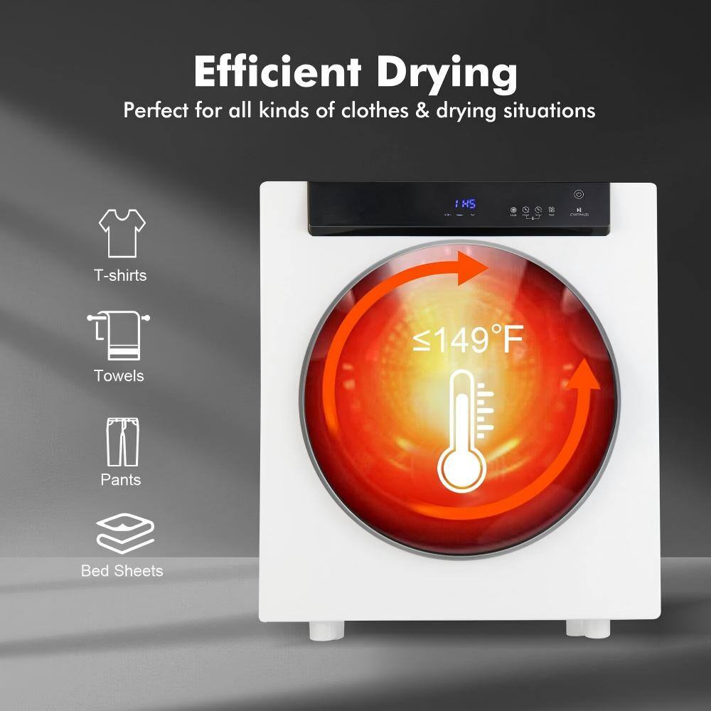 Efficient Drying  
Perfect for all kinds of clothes & drying situations

- T-shirts
- Towels
- Pants
- Bed Sheets

≤149°F